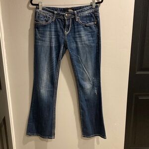 Express Dark Blue Flare Jeans